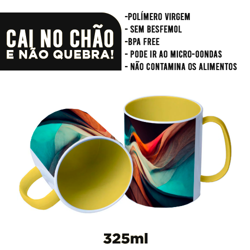 Caneca de Polímero | Amarelo Mostarda | 325ml